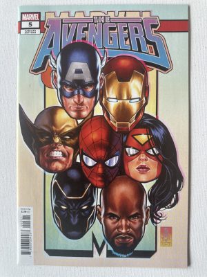 Avengers 5 Cornerbox Variant Cover By Mark Brooks (2023 Series / Marvel Comics)
