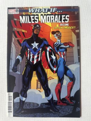 What If.. Miles Morales Became Captain America 1 Variant Cover By Brian Stelfreeze (2022 Series / Marvel)
