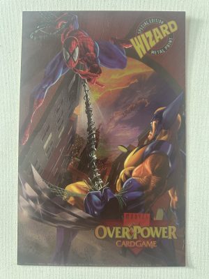 Spider-Man vs Wolverine Metal Overpower Promo Prints Oversized Card 6 1/2" x 10" (1995 Marvel / Wizard)