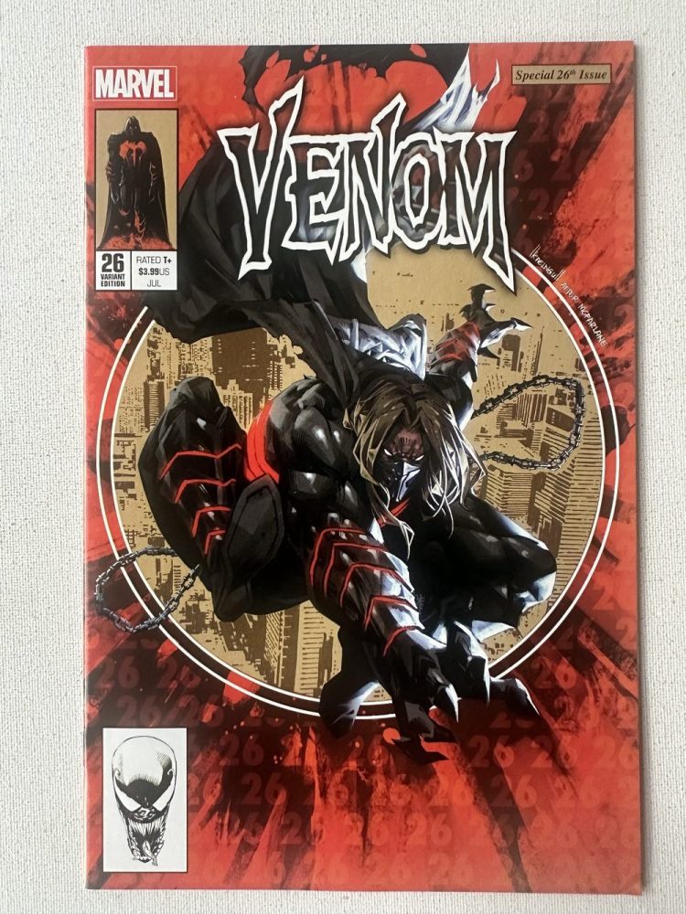 Venom 26 Exclusive Frankie's Comics and Golden Apple Variant Cover By Kael Ngu (2018 Series / Marvel) Spider-Man 300 Tribute Cover