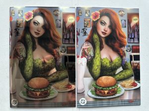 Poison Ivy 27 616 Exclusive Foil Virgin Diner Tattoo Variant & Virgin Diner Tattoo Variant Cover Set By Nathan Szerdy (2022 DC)